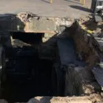Trânsito apresenta bloqueio em função de obra no centro de Camaquã