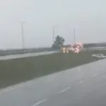 Viatura da Brigada Militar sai da pista na BR-116 em Camaquã