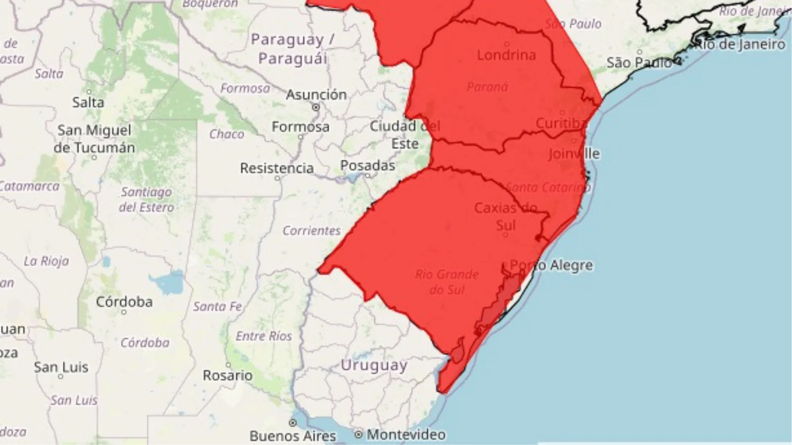 Defesa Civil emite alerta para chuva e risco de deslizamentos no RS
