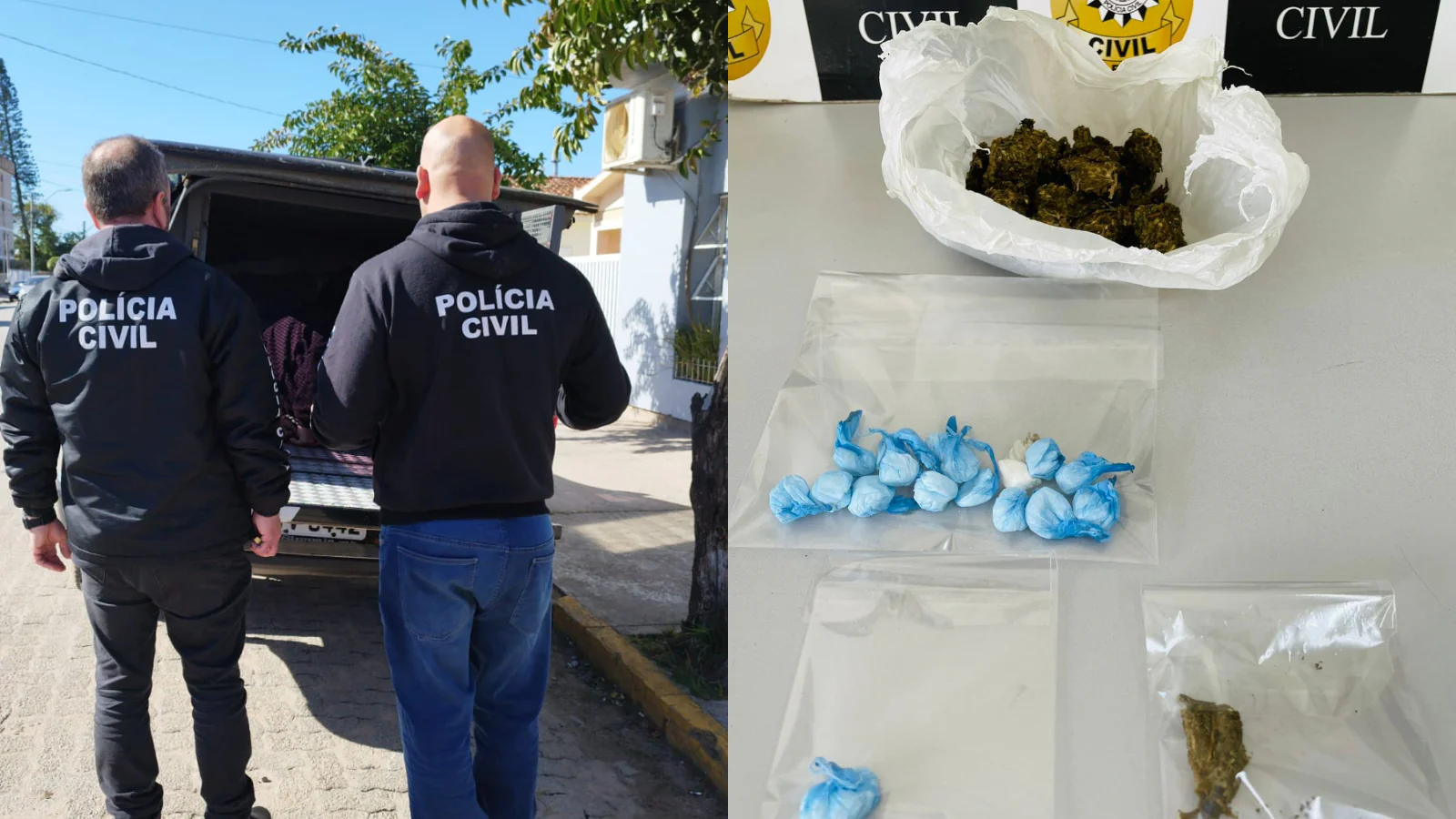 Primos são presos por tráfico de drogas em São Lourenço do Sul 
