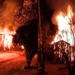 Incêndio destrói casa e bar em Dom Feliciano. Foto: Divulgação