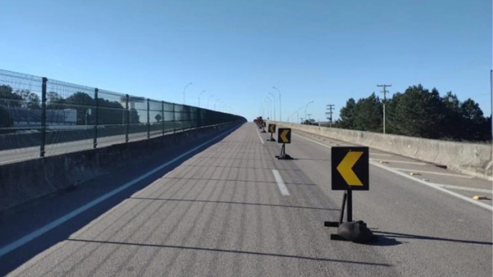 Ecovias Sul libera o tráfego em meia pista em viaduto da BR-116