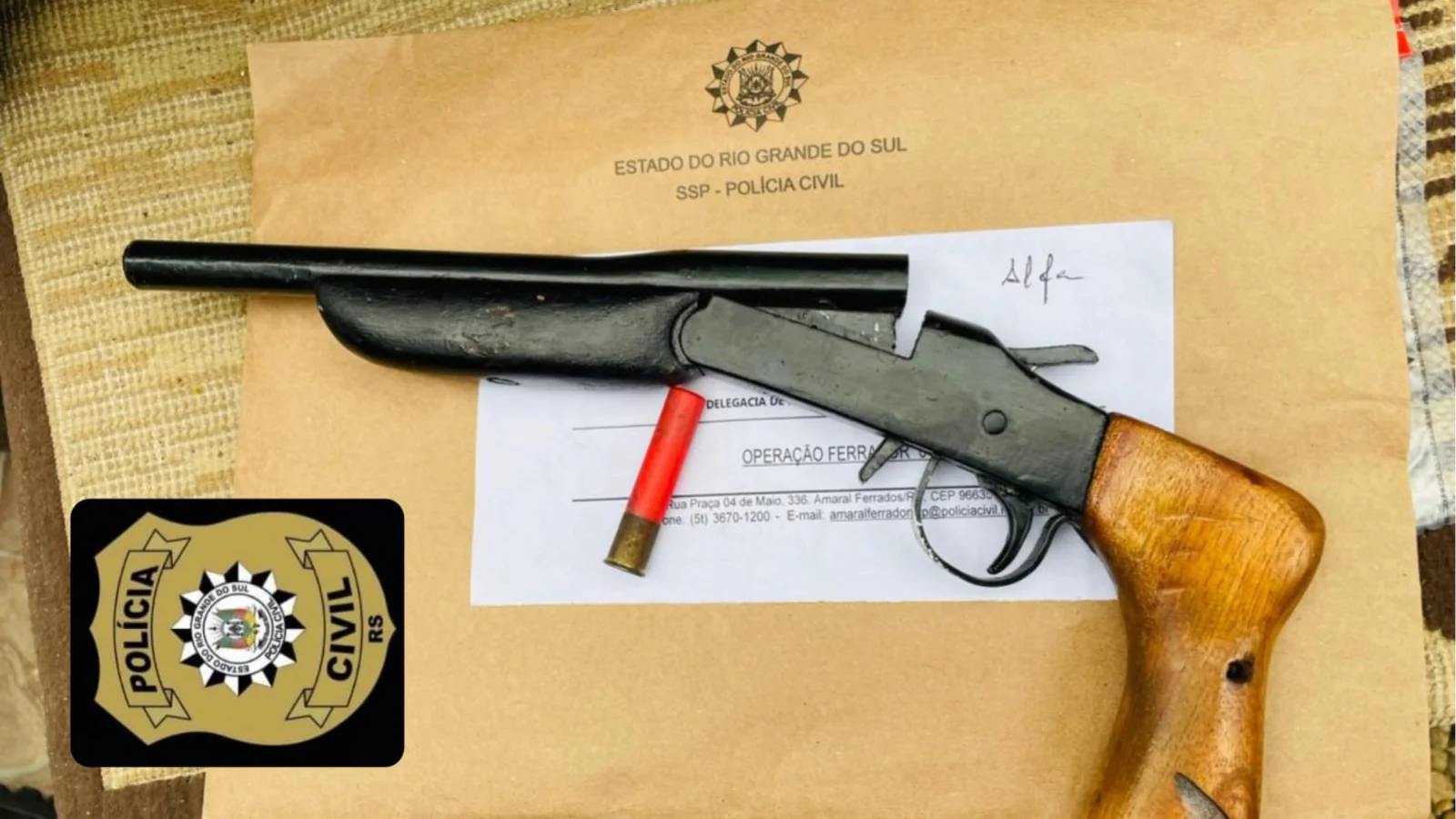 Homem é preso por posse ilegal de arma em ação de combate a violência doméstica em Cristal