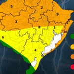 Defesa Civil alerta para chuva e ventos fortes neste sábado no RS